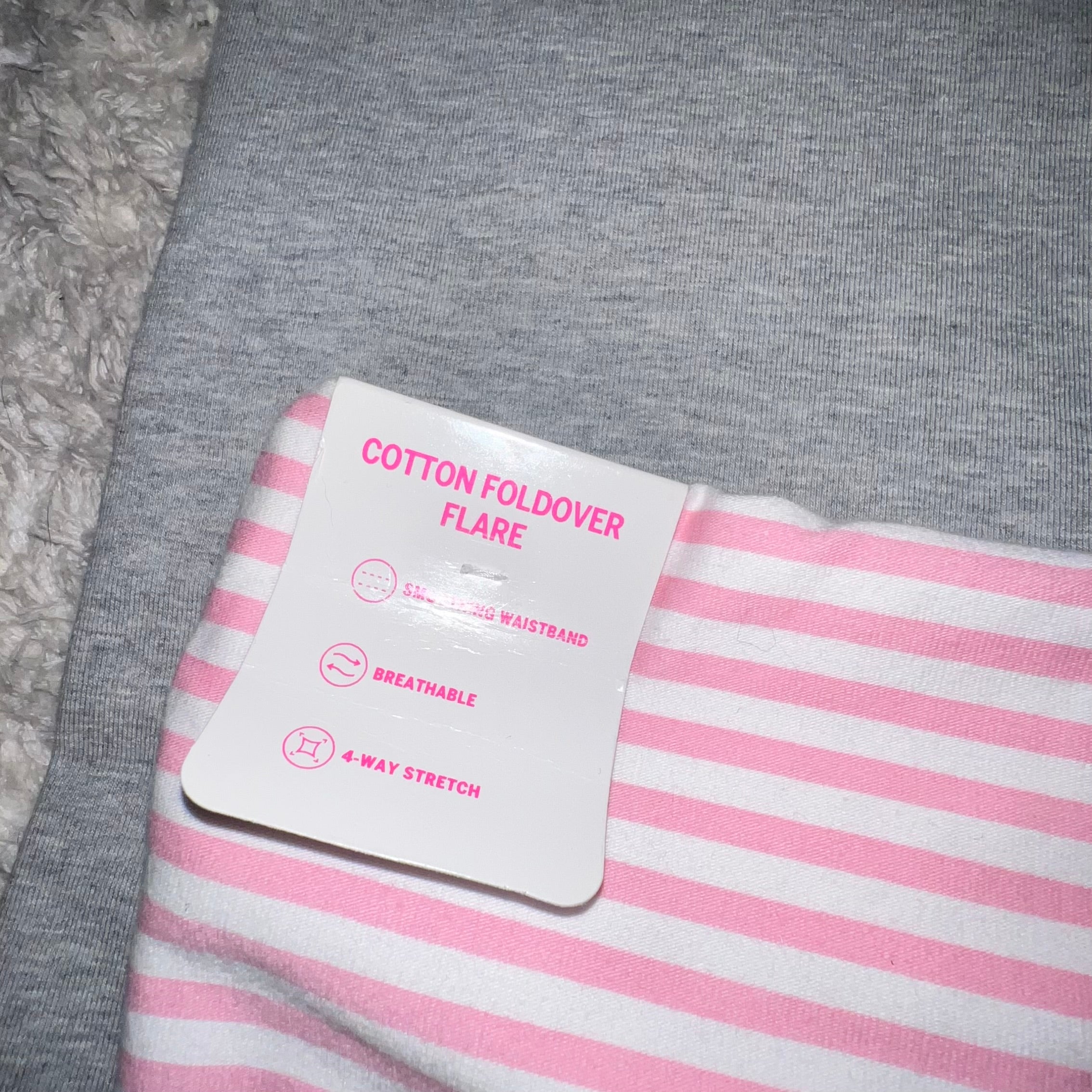 NWT Victoria’s Secret PINK Pink and grey fold over leggings