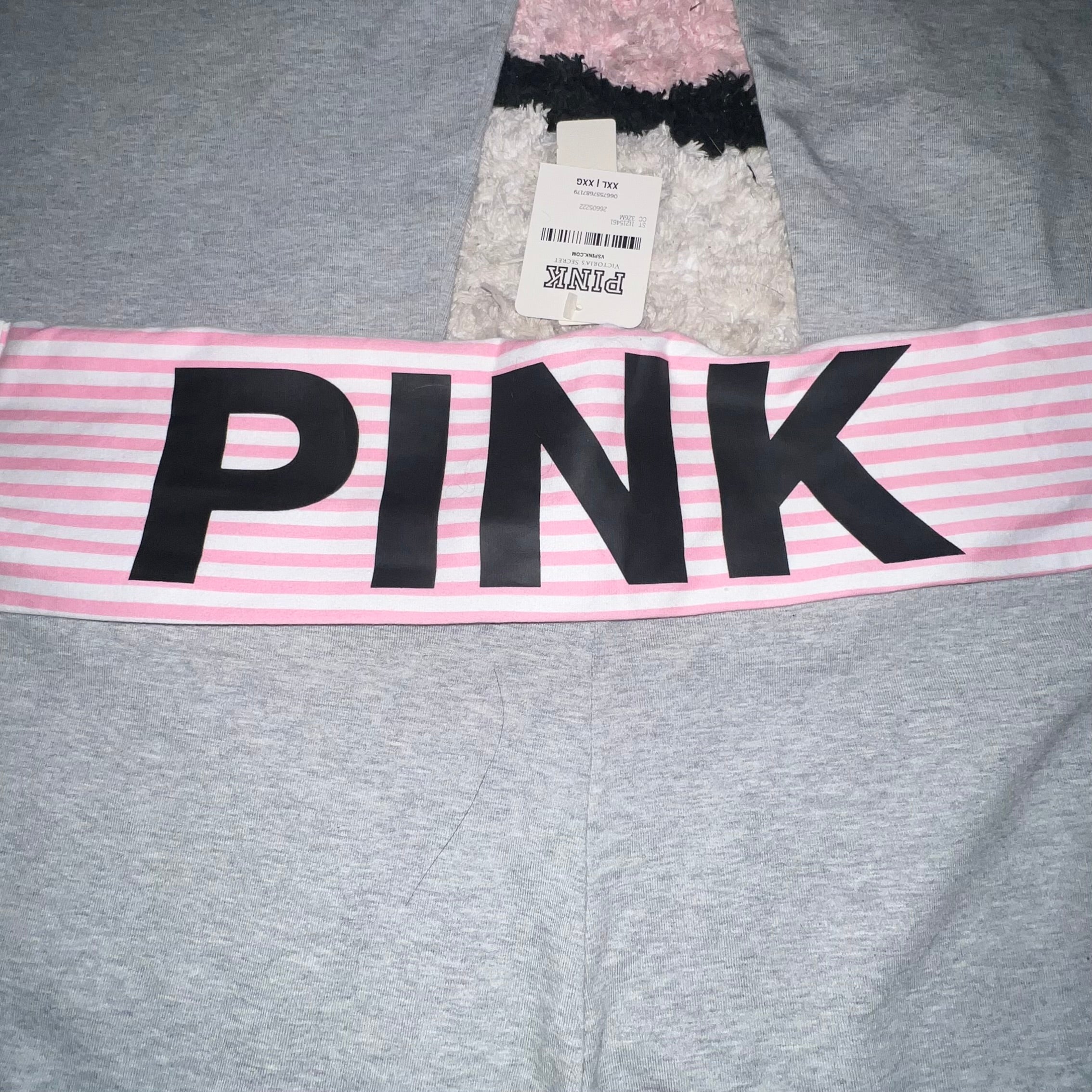 NWT Victoria’s Secret PINK Pink and grey fold over leggings