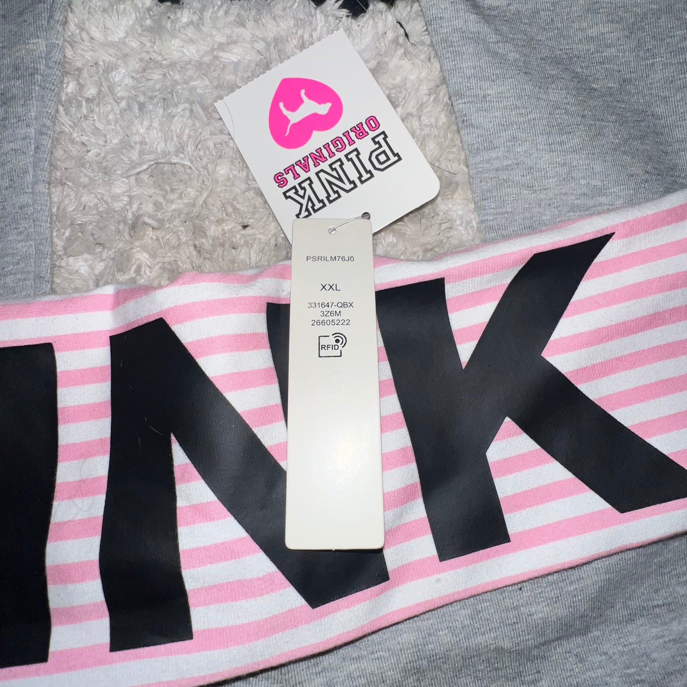 NWT Victoria’s Secret PINK Pink and grey fold over leggings