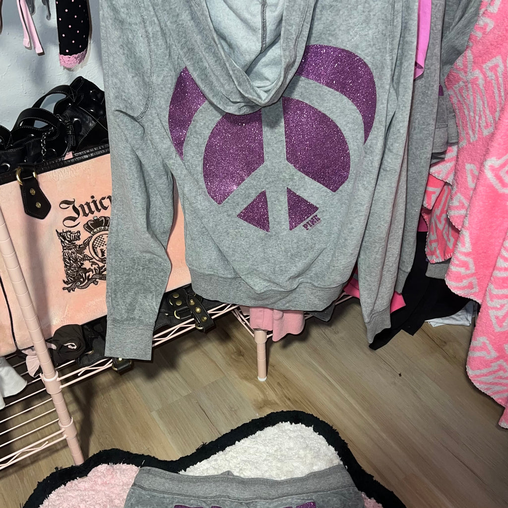 2009 vintage Victoria secret pink peace sign tracksuit