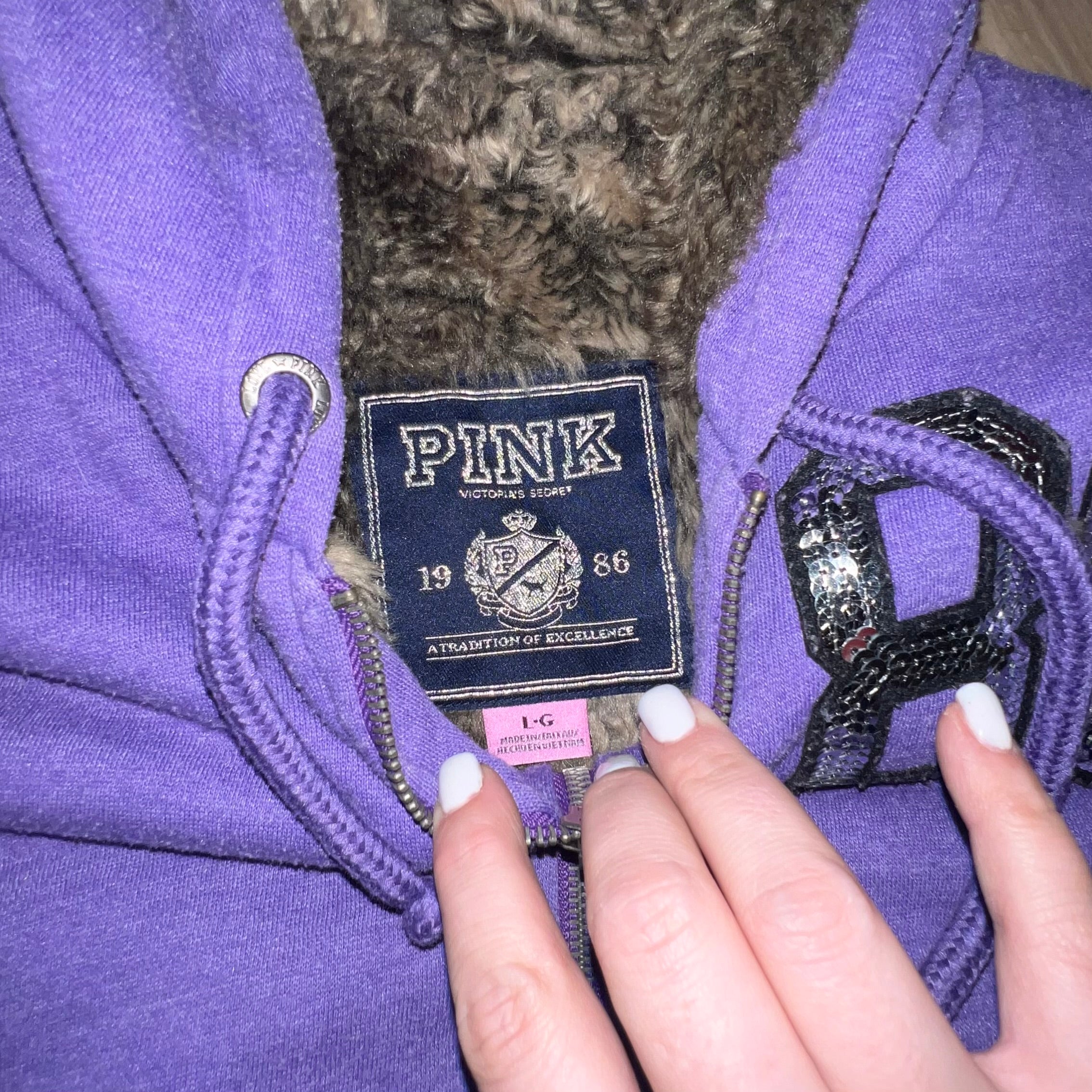 2010 Vintage Victoria secret pink love pink bling fur lined jackets